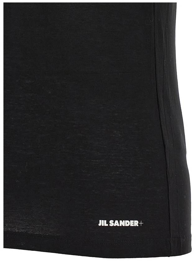 Logo Crew Neck Cotton Short Sleeve T-shirt Black - JIL SANDER - BALAAN 5