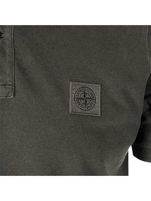 Men's Logo Patch Cotton Short Sleeve Polo Shirt Charcoal - STONE ISLAND - BALAAN 5