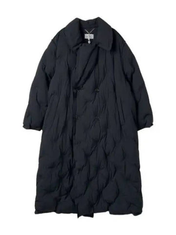 Double breasted long puffer jacket black - MAISON MARGIELA - BALAAN 1