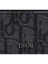 Oblique Jacquard Grain Leather Card Wallet Black - DIOR - BALAAN 3