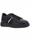 Moony Striped Leather Low Top Sneakers Black - BALLY - BALAAN 3