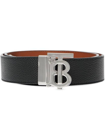 Reversible Monogram Leather Belt Black - BURBERRY - BALAAN 1
