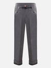 Typewriter Classic Backstrap Straight Pants Grey - THOM BROWNE - BALAAN 3