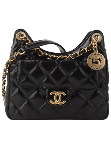 AS4323 Patent Pocket Chain Hobo Bag Small 34281Y - CHANEL - BALAAN 1