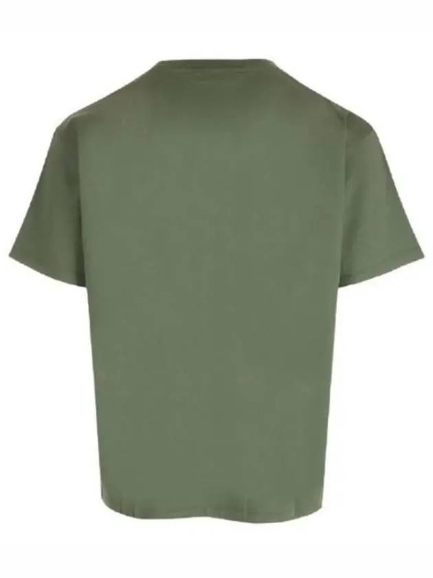 Cotton Jersey Loose Short Sleeve T-Shirt Green - CELINE - BALAAN 3