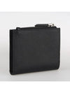 Logo Saffiano Leather Card Wallet Black - PRADA - BALAAN 4