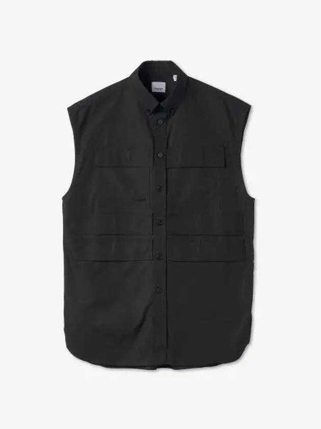 Sleeveless Shirt Vest Black - BURBERRY - BALAAN 2