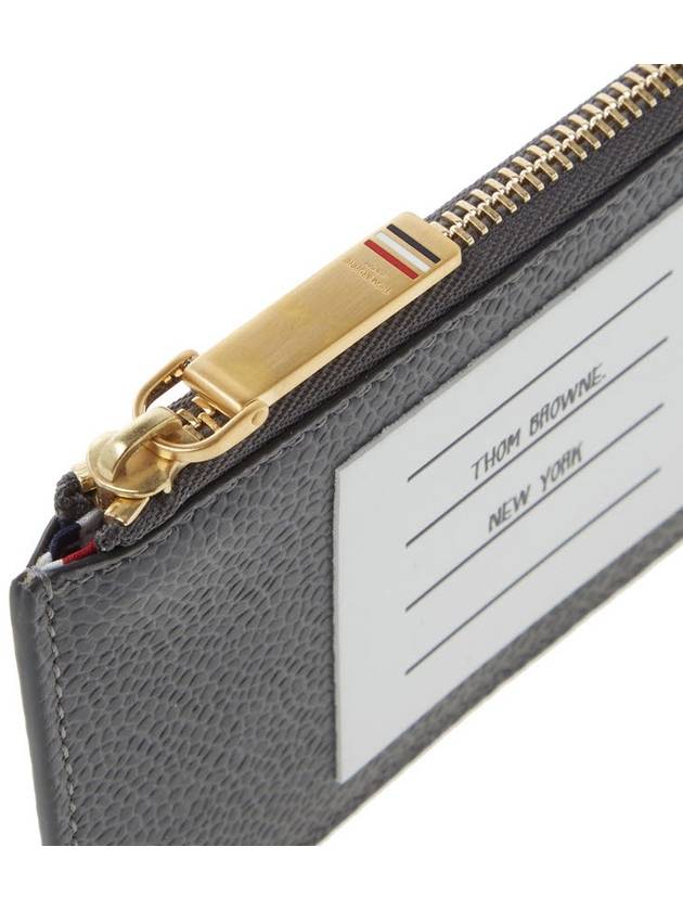 Paper Label Zipper Card Wallet Grey - THOM BROWNE - BALAAN 8