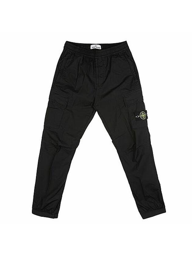 Cotton Cargo Straight Pants Black - STONE ISLAND - BALAAN 1