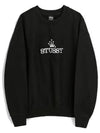 Crown Logo Print Black Heavy Cotton Sweatshirt Sweatshirt - STUSSY - BALAAN 1