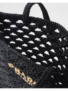 Woven Fabric Crochet Tote Bag Black - PRADA - BALAAN 4