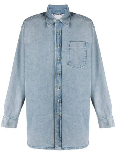 Attent Denim Long Sleeve Shirt Light Blue - ACNE STUDIOS - BALAAN 1