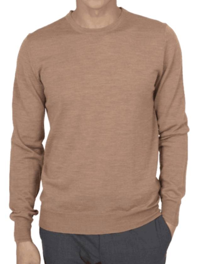 yle Merino Crew Neck Knit Top Brown - J.LINDEBERG - BALAAN 2