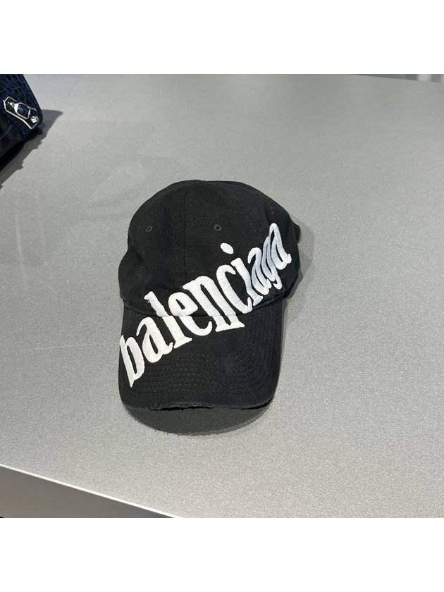 diagonal logo ball cap black - BALENCIAGA - BALAAN 3