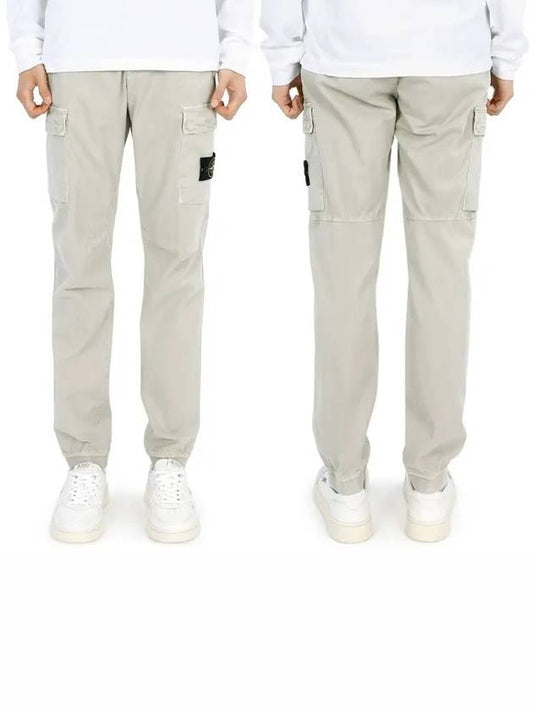 Stretch Cotton Cargo Straight Pants White - STONE ISLAND - BALAAN 2