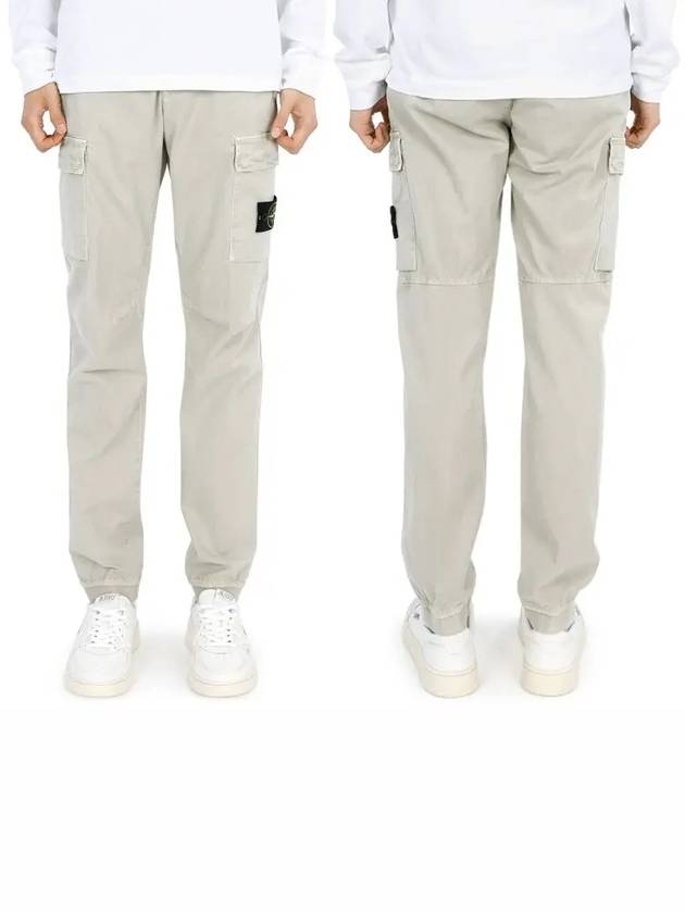 Stretch Cotton Cargo Straight Pants White - STONE ISLAND - BALAAN 3