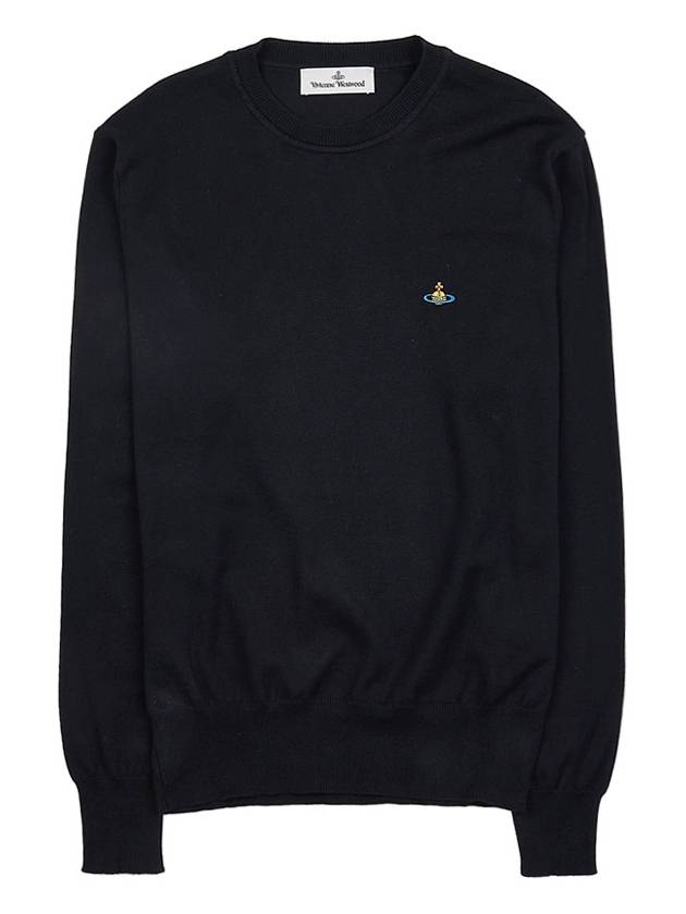 ORB Embroidered Crew Neck Knit Top Black - VIVIENNE WESTWOOD - BALAAN 11