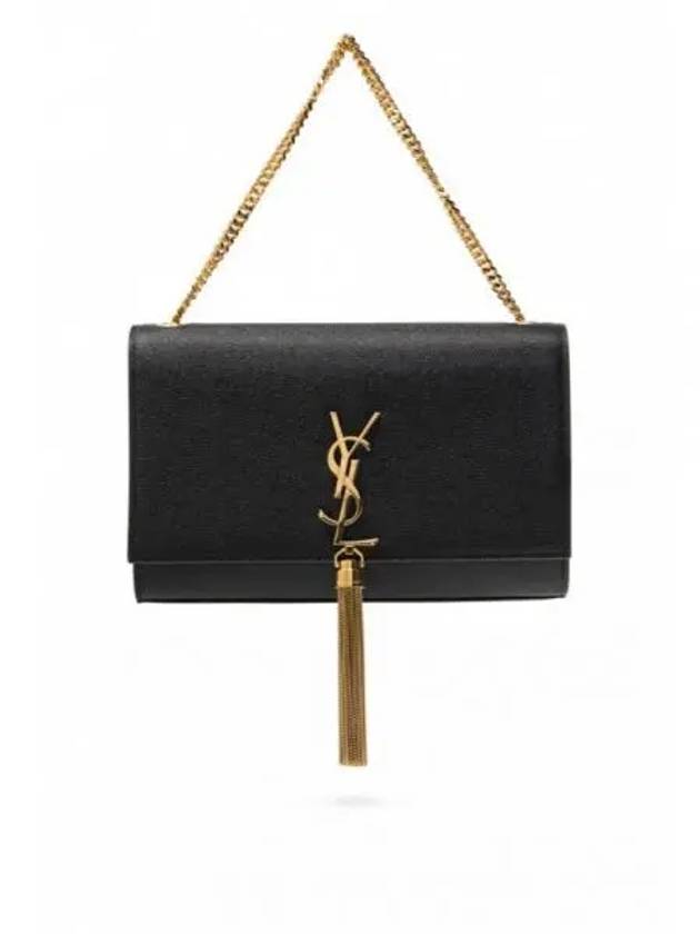 Kate Tassel Chain Cross Shoulder Bag Black - SAINT LAURENT - BALAAN 2