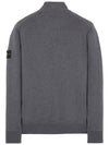 Garment Dyed Cotton Fleece Zip Up Jacket Dark Grey - STONE ISLAND - BALAAN 4