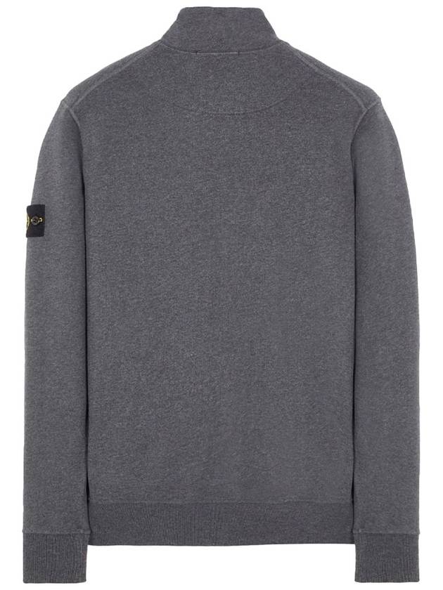 Garment Dyed Cotton Fleece Zip Up Jacket Dark Grey - STONE ISLAND - BALAAN 4