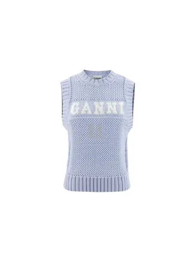 Cotton Rope Vest Poder Blue - GANNI - BALAAN 2