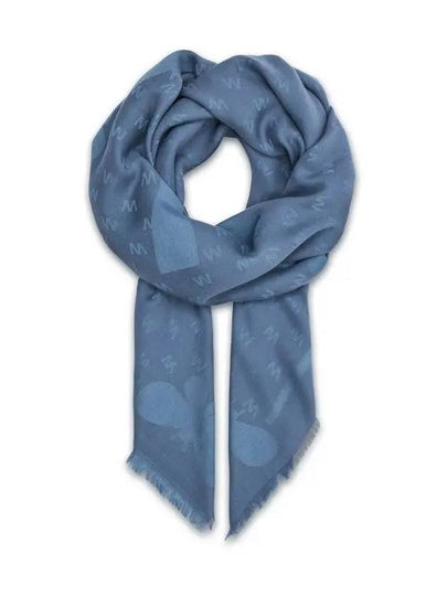 DIRE logo wool scarf blue 2425546044 006 - MAX MARA - BALAAN 2