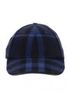 Check Pattern Wool Ball Cap Blue - BURBERRY - BALAAN 4