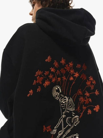 Skull the Flower Embroidered Hooded Top Black - CPGN STUDIO - BALAAN 1