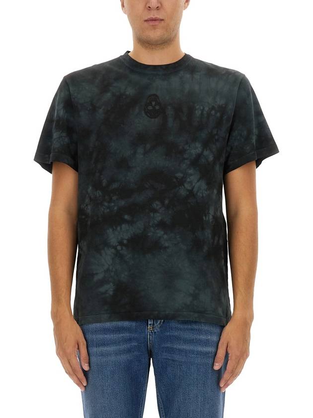 Embroidered Skull Tie Dye Short Sleeve T-Shirt Black - ALEXANDER MCQUEEN - BALAAN 2