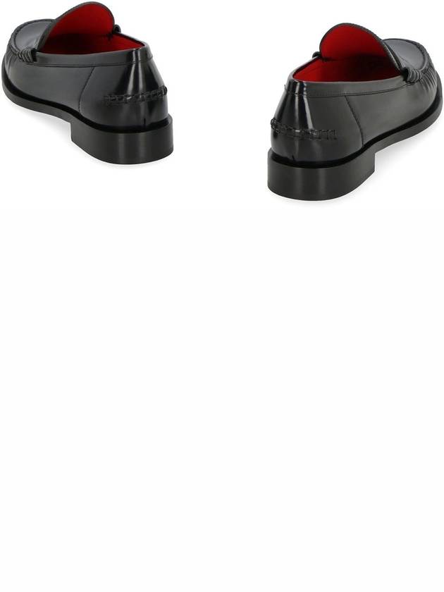 Logo Leather Loafers Black - SALVATORE FERRAGAMO - BALAAN 5