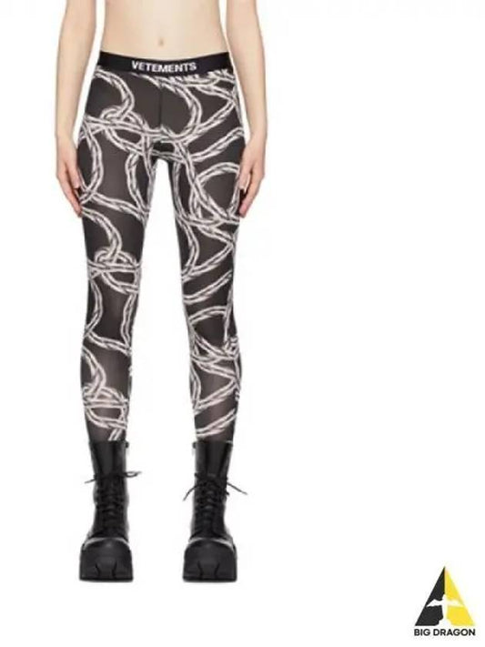 Vetements Women s Chain Sports Leggings Black 221669F53100002 - VETEMENTS - BALAAN 1