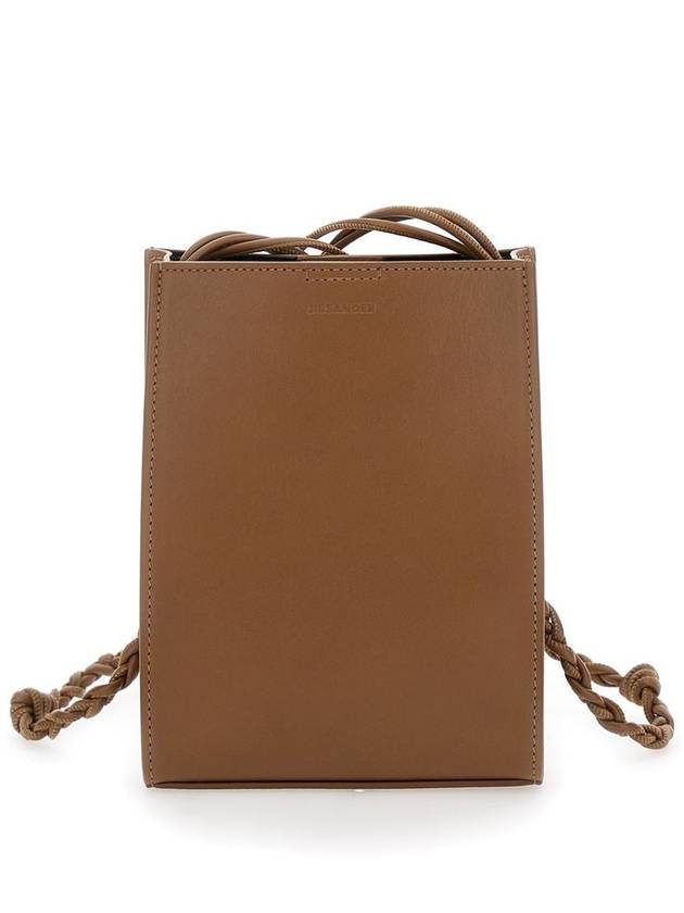 'S Tangle ' Brown Crossbody Bag With Embossed Logo In Leather Man - JIL SANDER - BALAAN 1