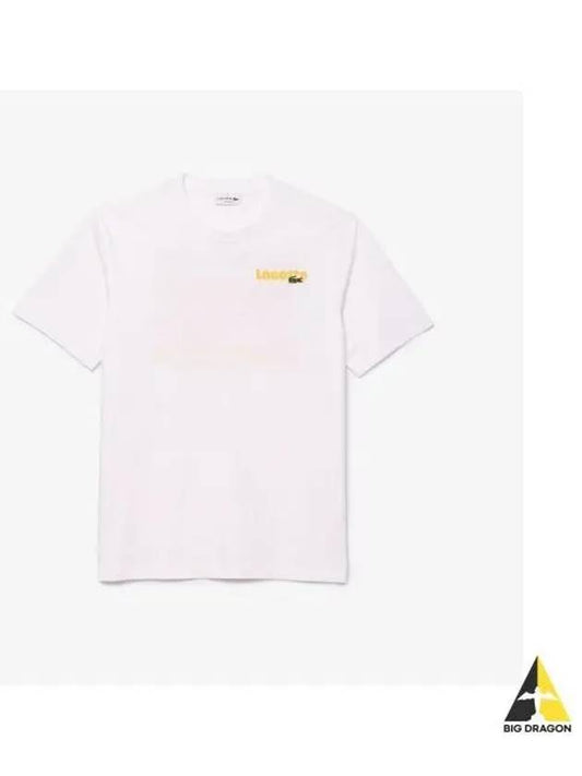 Men s SUMMER Pack Pigment Print T Shirt White - LACOSTE - BALAAN 1