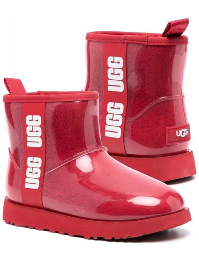 Women's Classic Clear Mini Rain Boots Samba Red - UGG - BALAAN 2