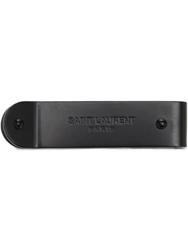 YSL ID Logo Engraved Black Tone Metal Money Clip Wallet - SAINT LAURENT - BALAAN 1