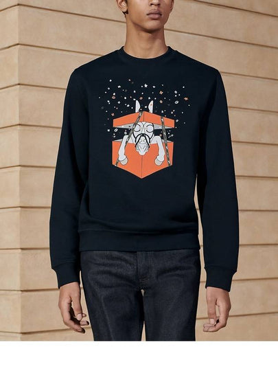 Buart Surprise Crew Neck Sweatshirt Marine - HERMES - BALAAN 2