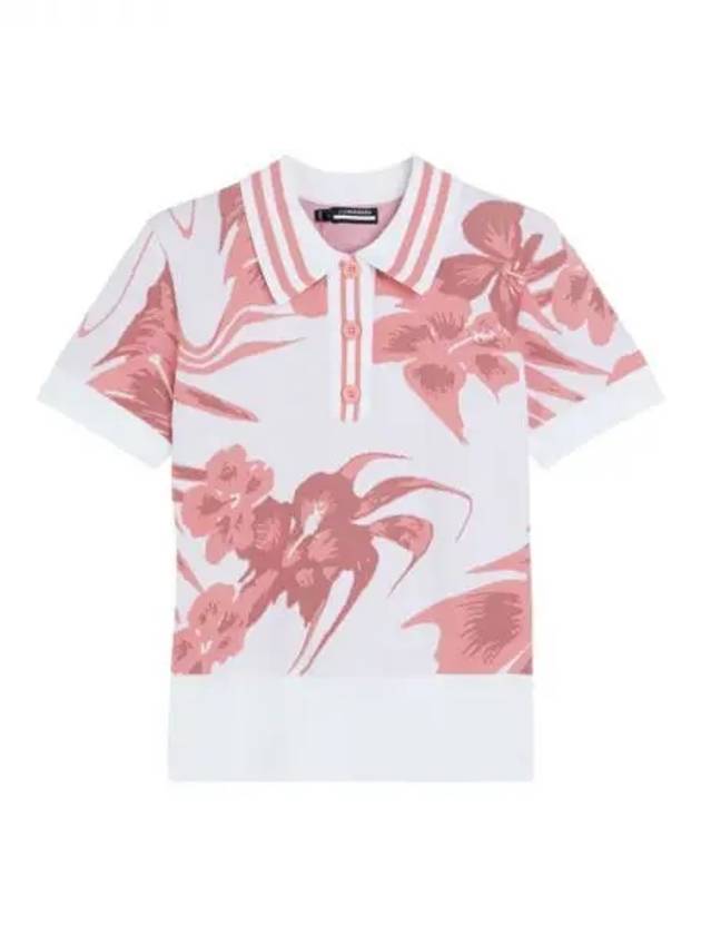 Hedda Knitted Polo Shirt Hibiscus Pink - J.LINDEBERG - BALAAN 2