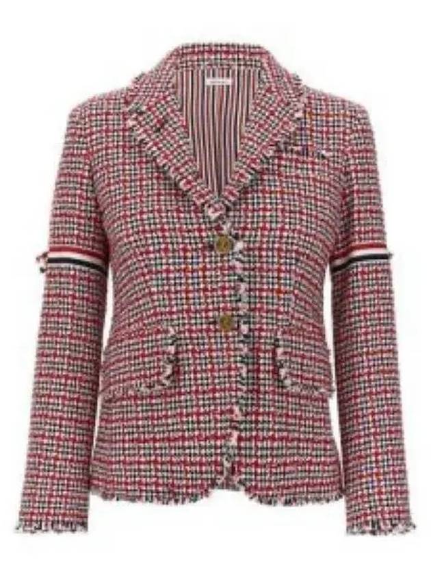 Check Pattern Tweed Jacket Red - THOM BROWNE - BALAAN 2