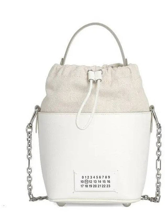 5AC Number Logo Texture Leather Bucket Bag Ivory - MAISON MARGIELA - BALAAN 2