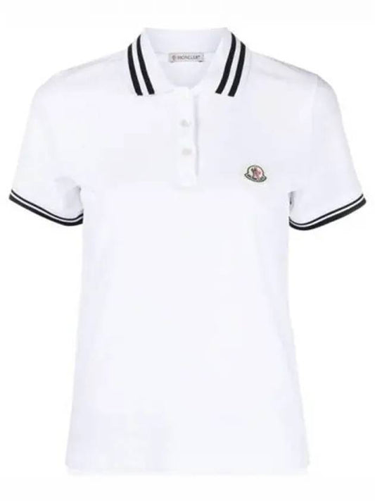 8A00008 84720 001 Chest Logo Patch Polo T shirt White Women TJ 271872 - MONCLER - BALAAN 1