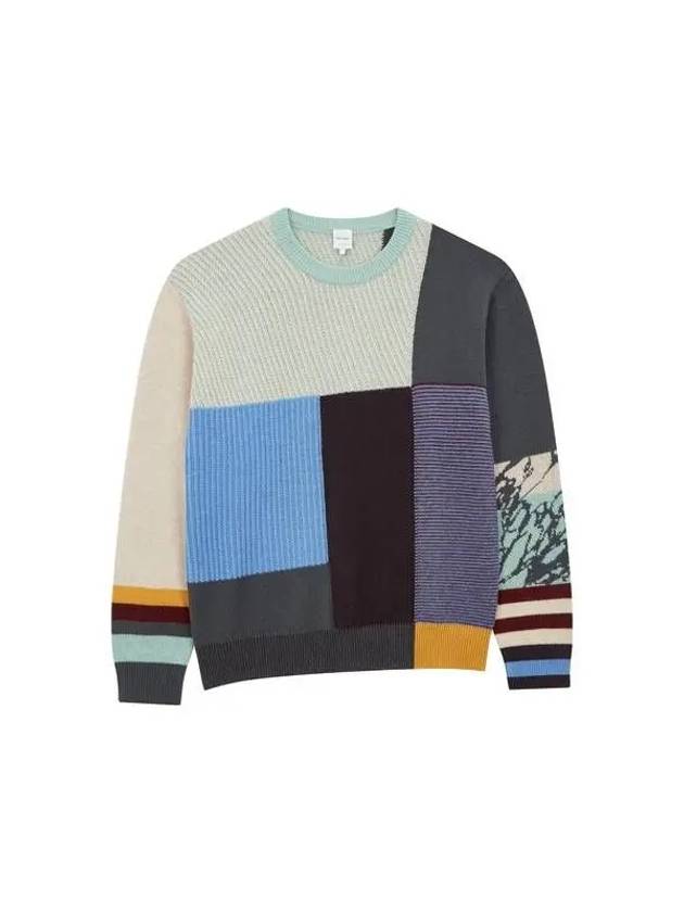 Patchwork wool crew neck knit multi 270665 - PAUL SMITH - BALAAN 1