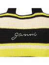 Crochet-Frill Embroided Logo Cotton Tote Bag - GANNI - BALAAN 8