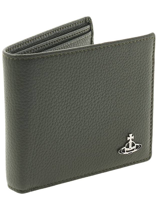 Men's Grain Leather Half Wallet Khaki - VIVIENNE WESTWOOD - BALAAN 3