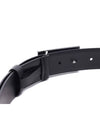 Metal Buckle Saffiano Leather Belt Black - PRADA - BALAAN 6