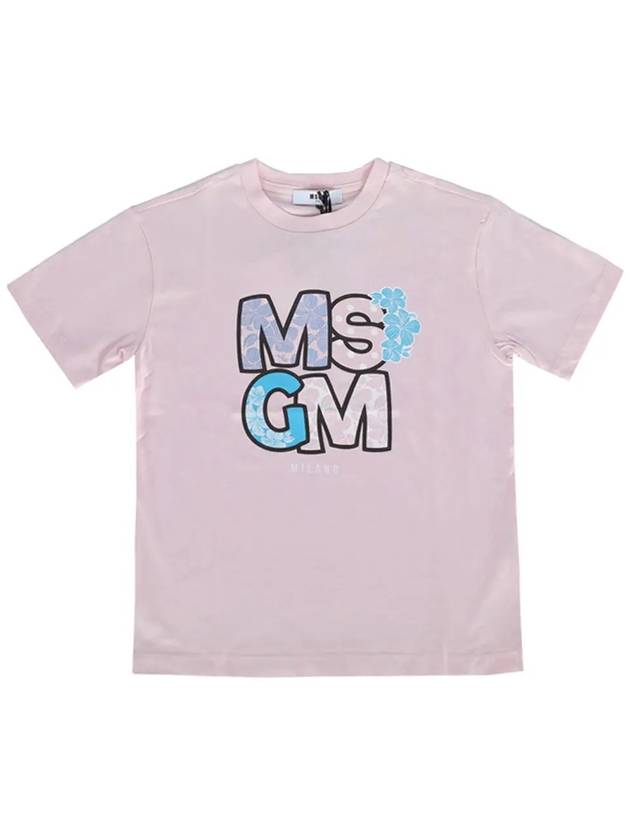 Kids Flower Printing T Shirt S4MSJGTH071 709 - MSGM - BALAAN 1