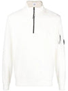 Men's Light Fleece Half Zipper Sweatshirt Gauze White - CP COMPANY - BALAAN 1