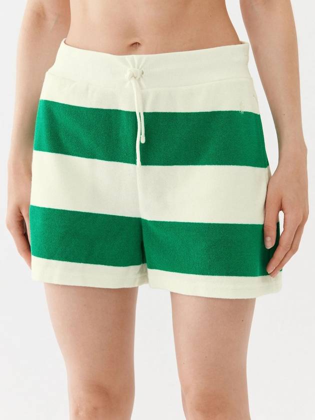 Women's Cotton Terry Rugby Shorts Green - POLO RALPH LAUREN - BALAAN 4