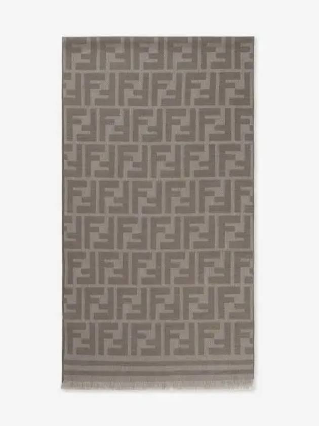 FF Jacquard Scarf Dove Grey - FENDI - BALAAN 2