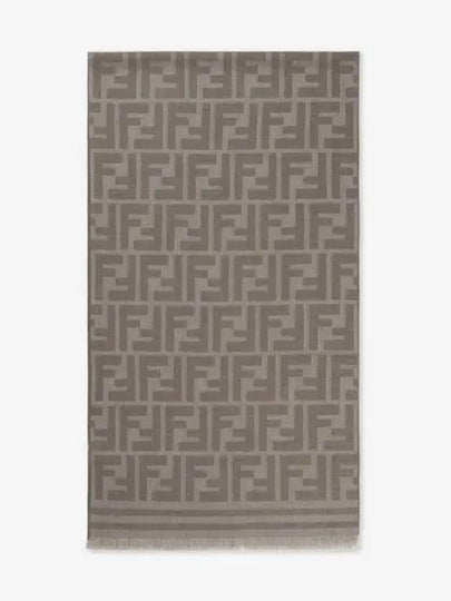 FF Jacquard Scarf Dove Grey - FENDI - BALAAN 2