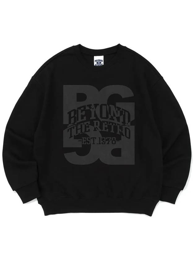 BIG SLOGAN LOGO SWEATSHIRTS BLACK - POLYGRAM - BALAAN 3